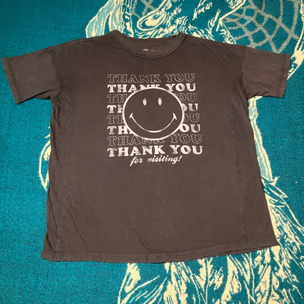 Aerie Grey Women’s Oversized Smiley T Shirt